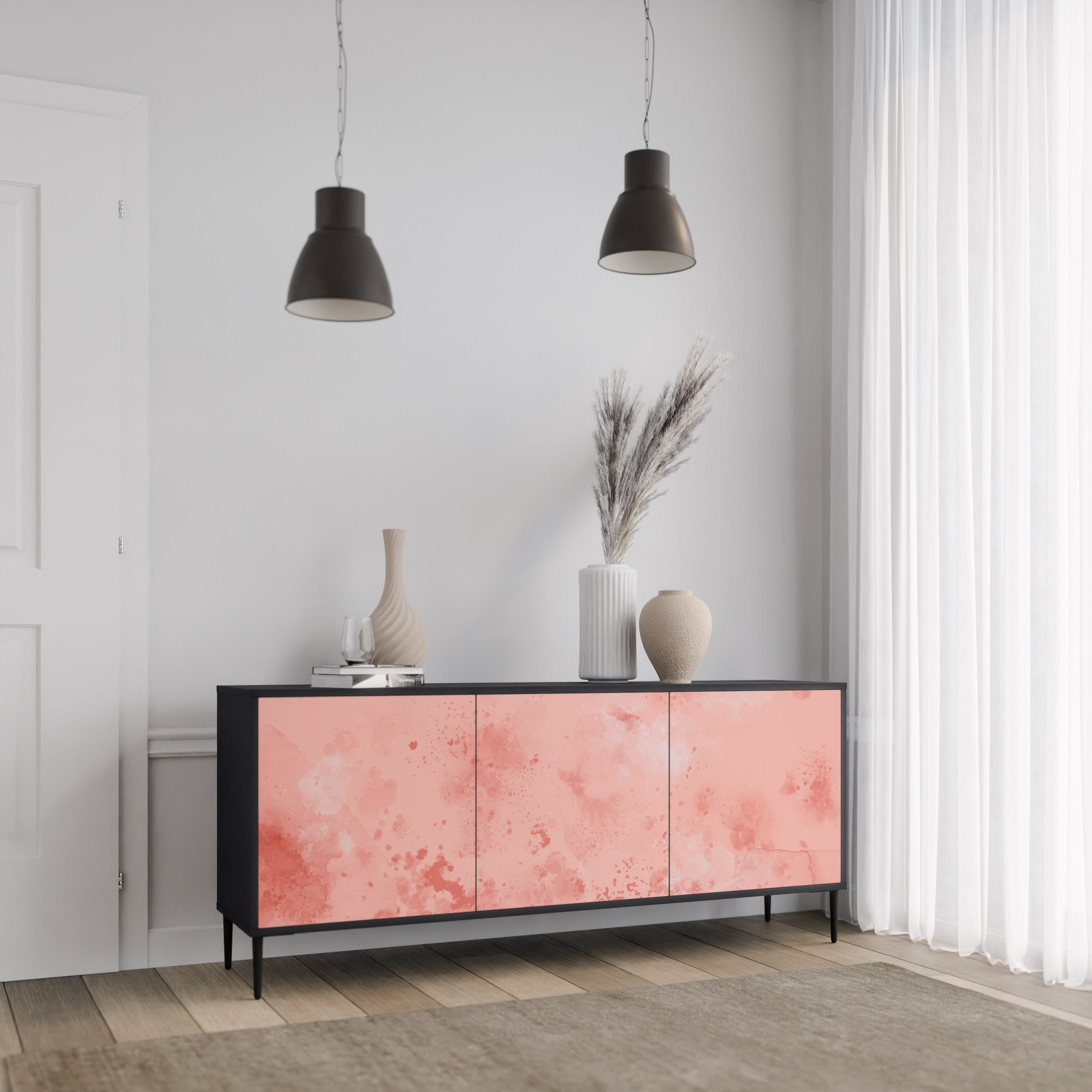 CRANE DANCE 3-türiges Sideboard in Schwarz