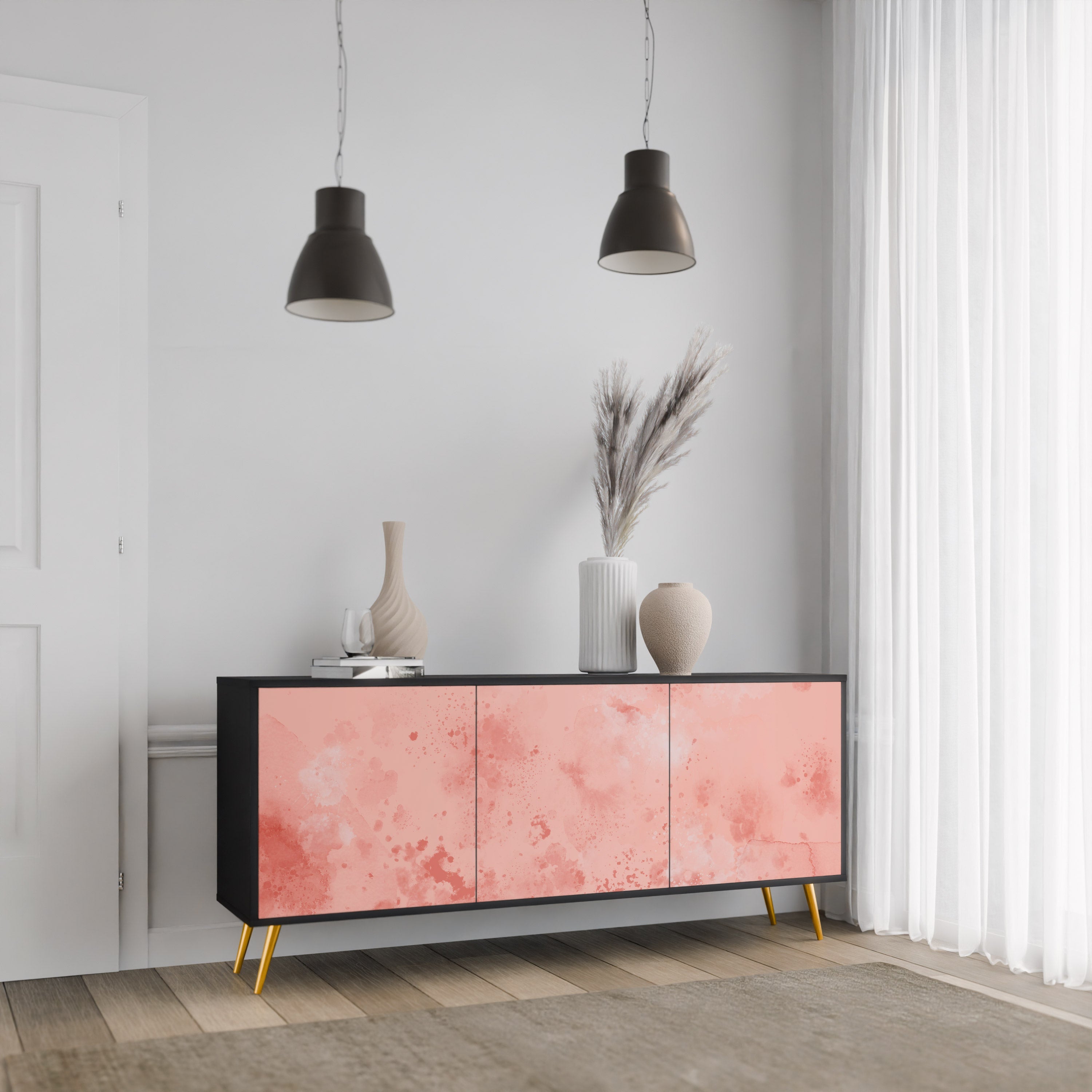 CRANE DANCE 3-türiges Sideboard in Schwarz