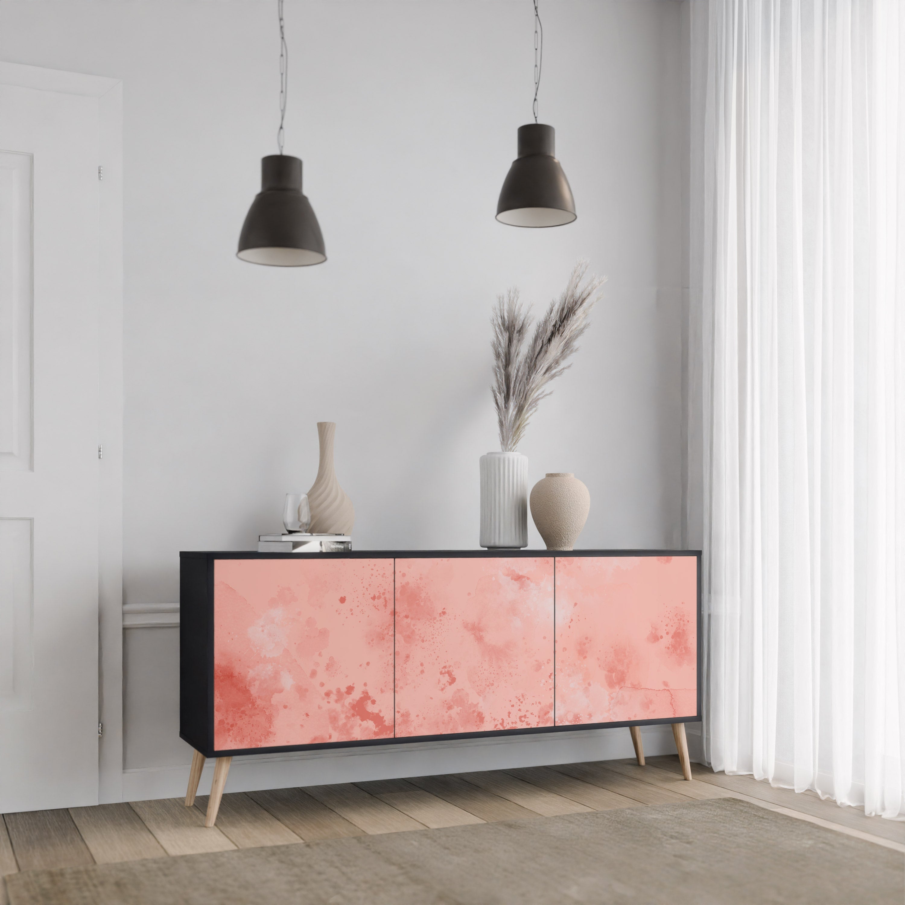 CRANE DANCE 3-türiges Sideboard in Schwarz