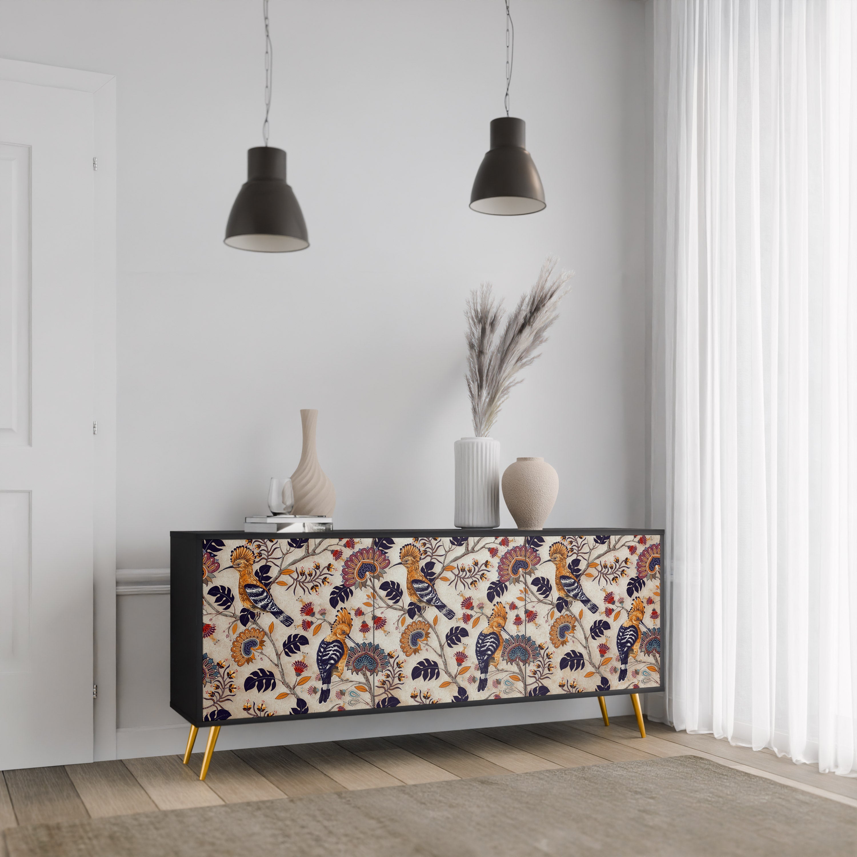 EMINENT HOOPOE 3-türiges Sideboard in Schwarz