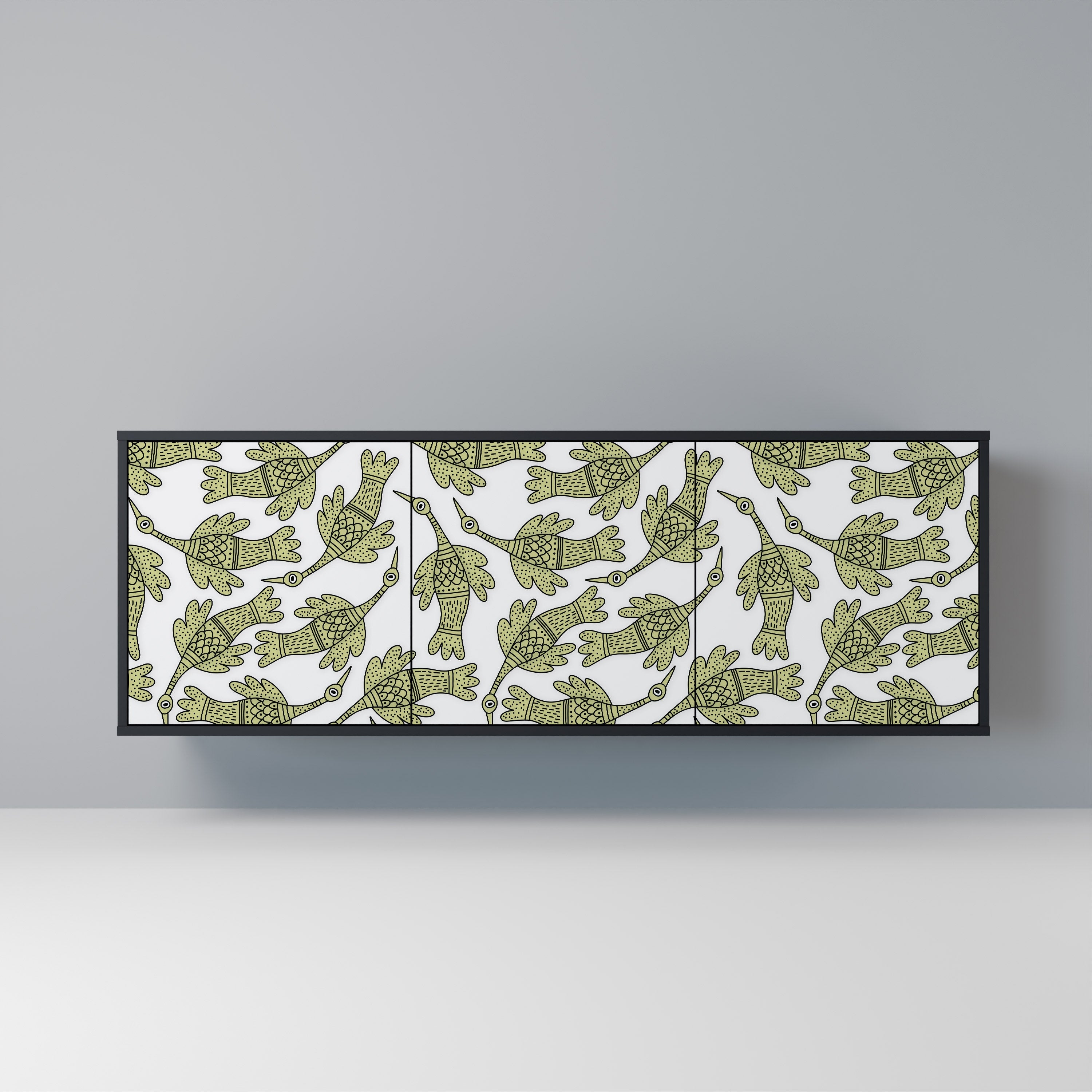 SEEDLING SONGBIRD Sideboard mit 3 Türen in Schwarz