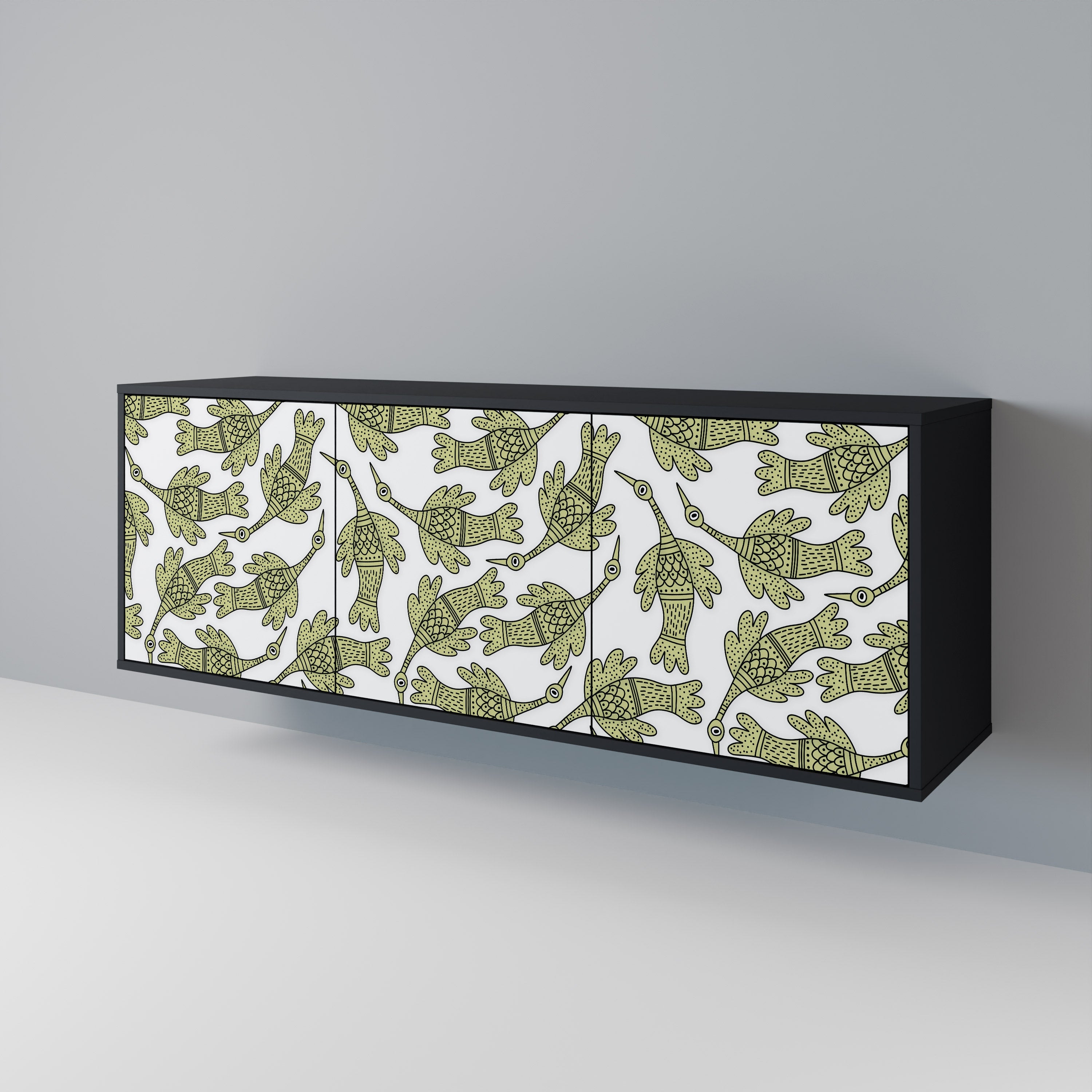 SEEDLING SONGBIRD Sideboard mit 3 Türen in Schwarz