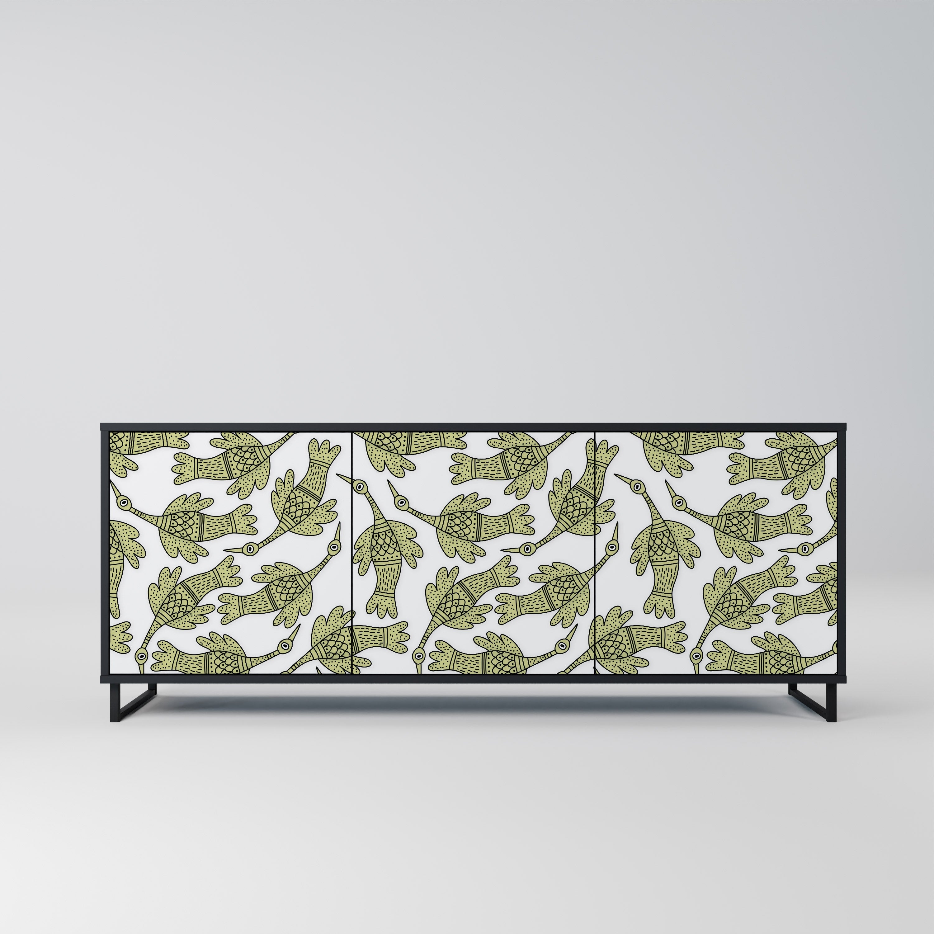 SEEDLING SONGBIRD Sideboard mit 3 Türen in Schwarz