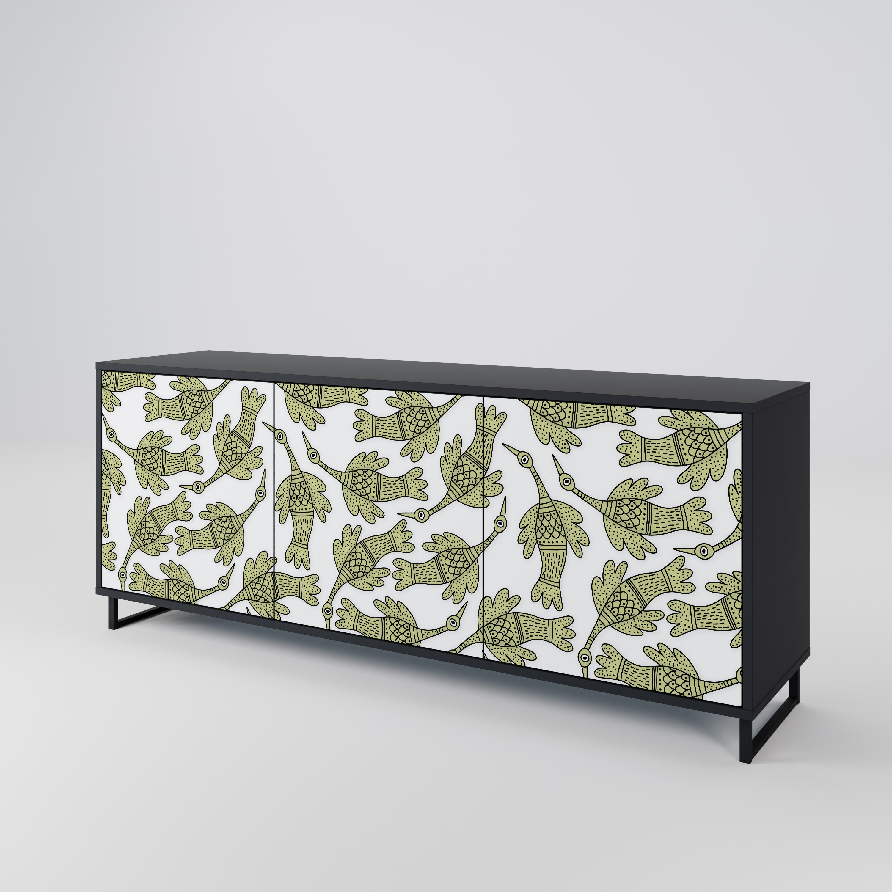 SEEDLING SONGBIRD Sideboard mit 3 Türen in Schwarz
