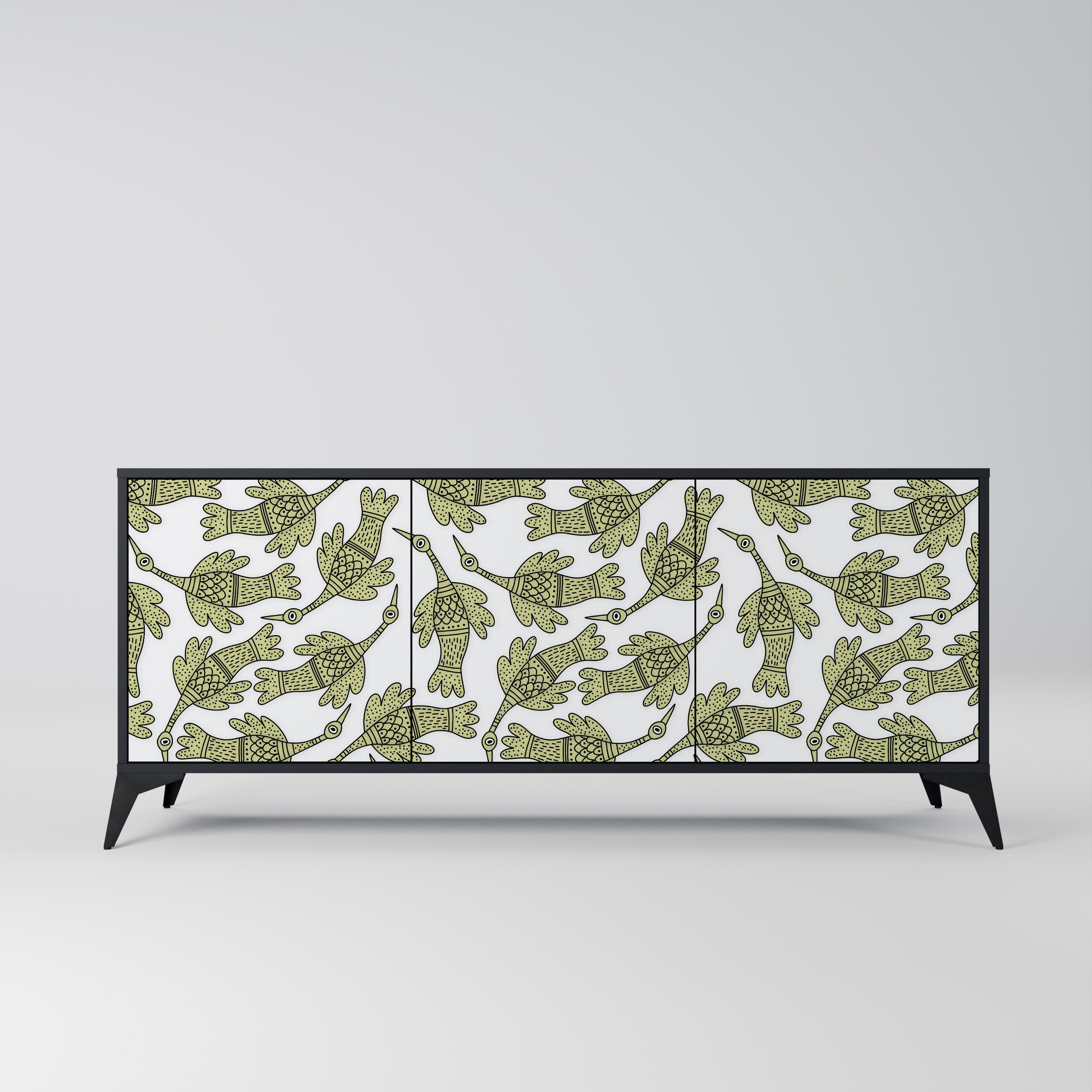 SEEDLING SONGBIRD Sideboard mit 3 Türen in Schwarz