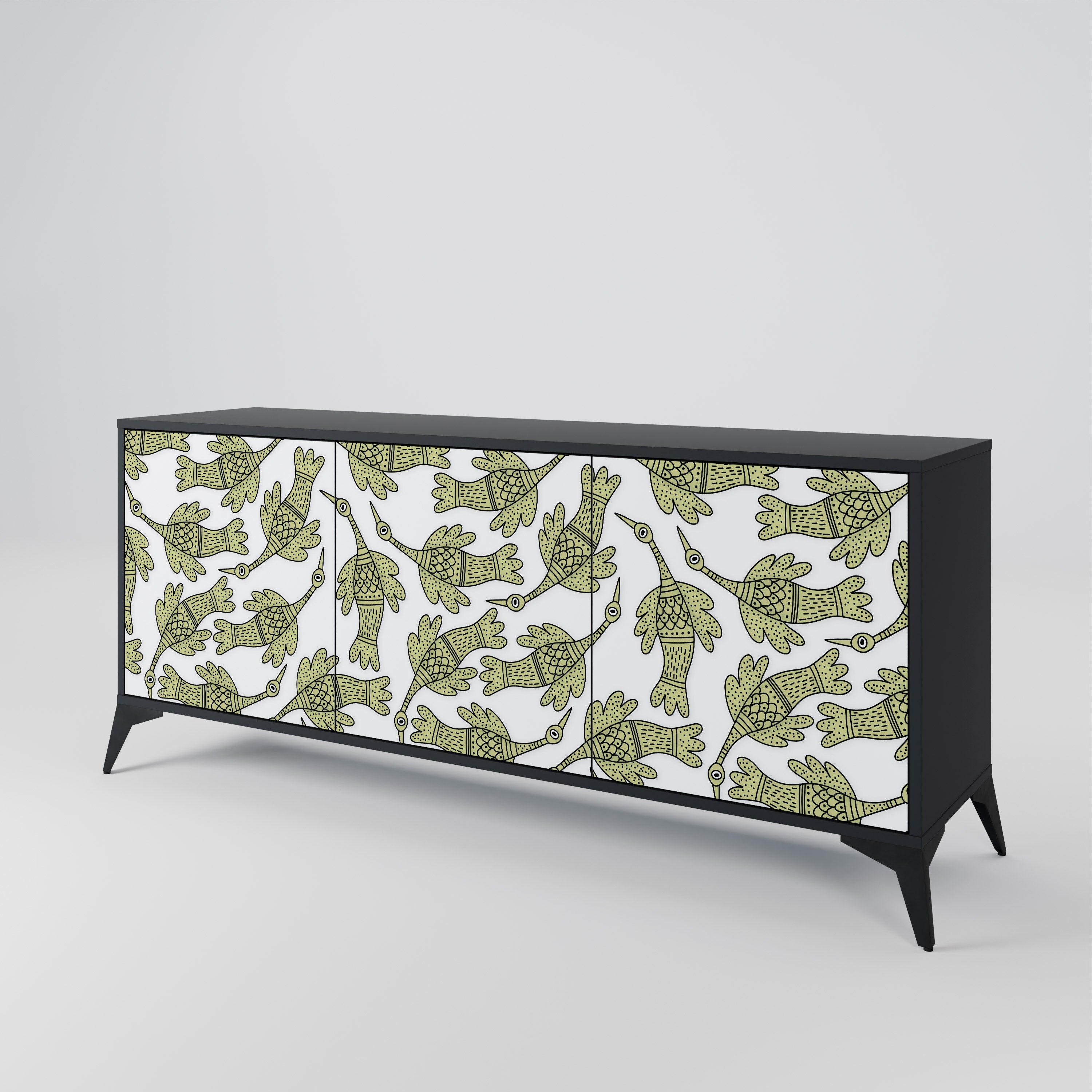 SEEDLING SONGBIRD Sideboard mit 3 Türen in Schwarz