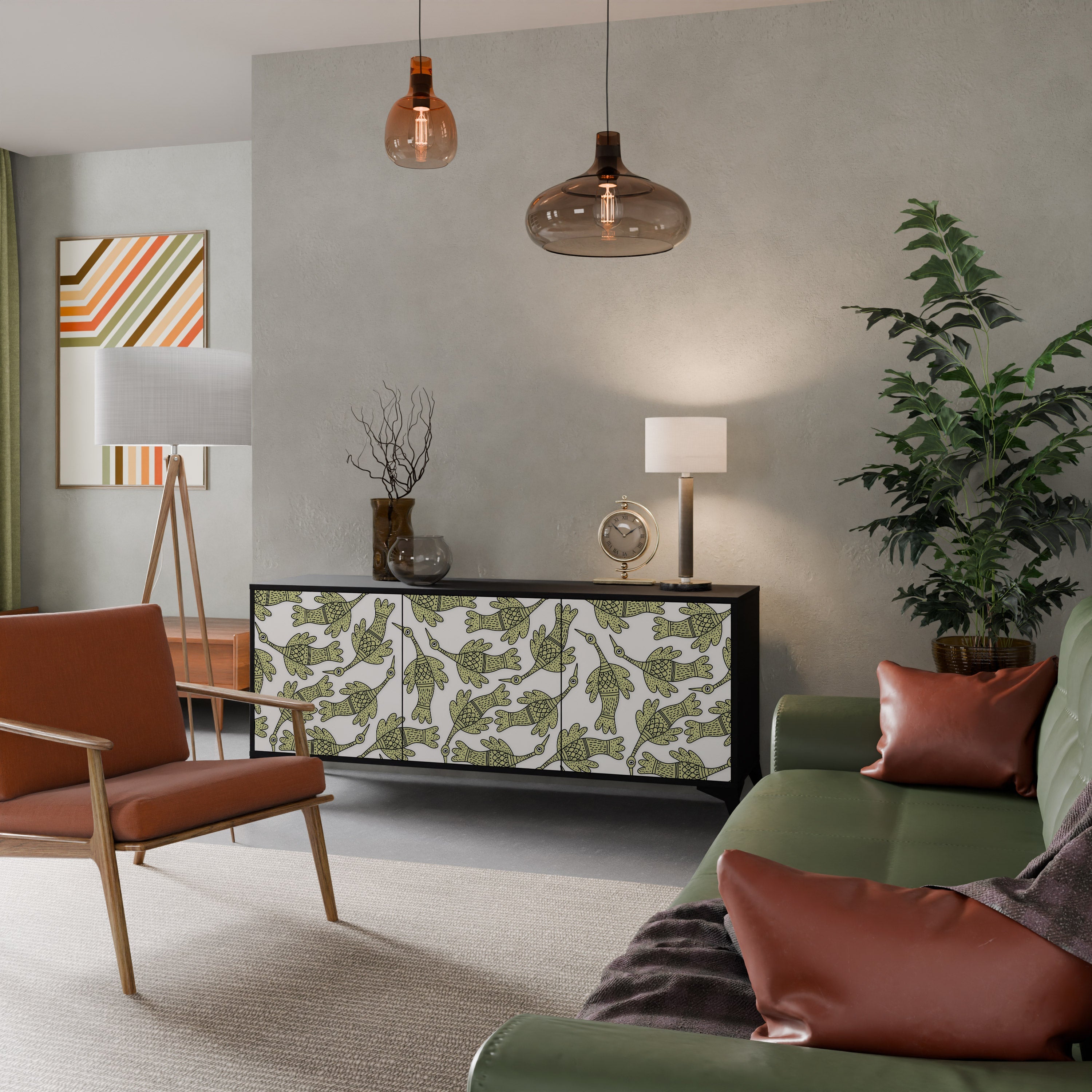 SEEDLING SONGBIRD Sideboard mit 3 Türen in Schwarz