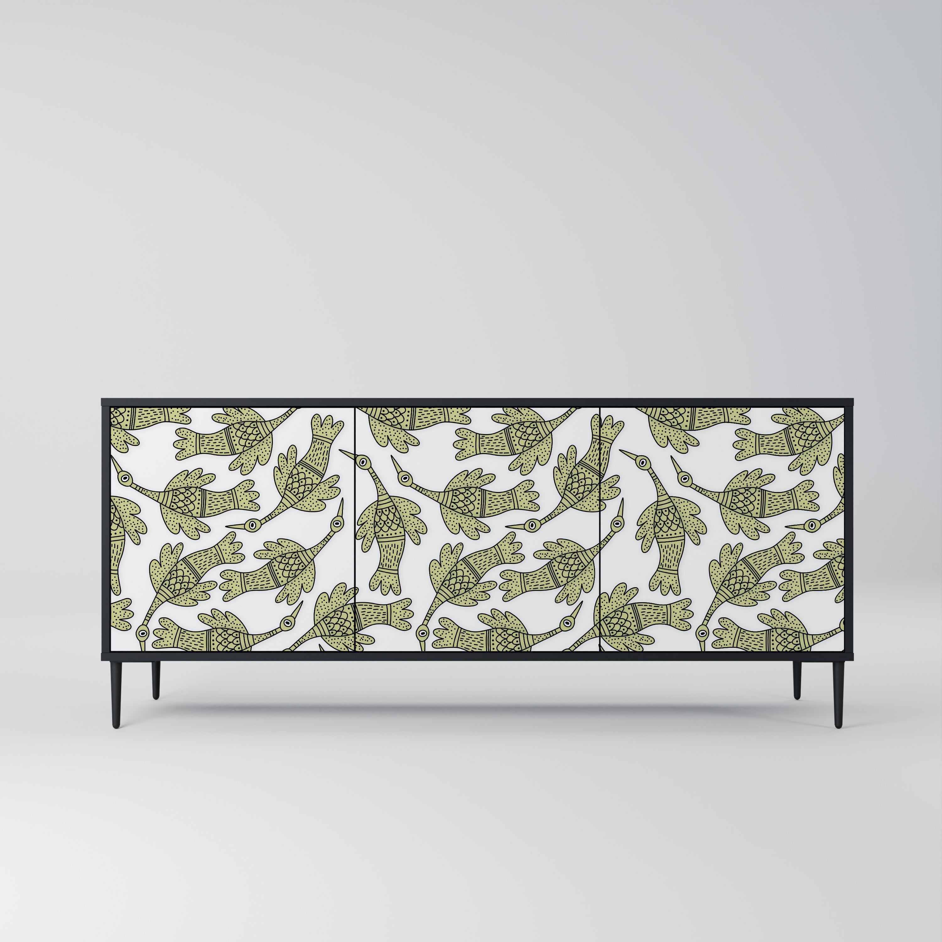 SEEDLING SONGBIRD Sideboard mit 3 Türen in Schwarz