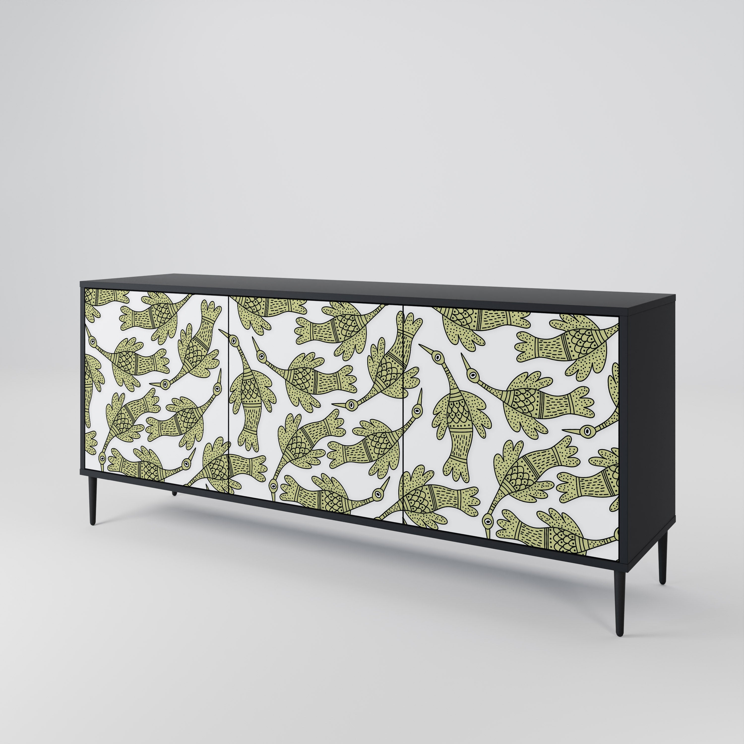 SEEDLING SONGBIRD Sideboard mit 3 Türen in Schwarz