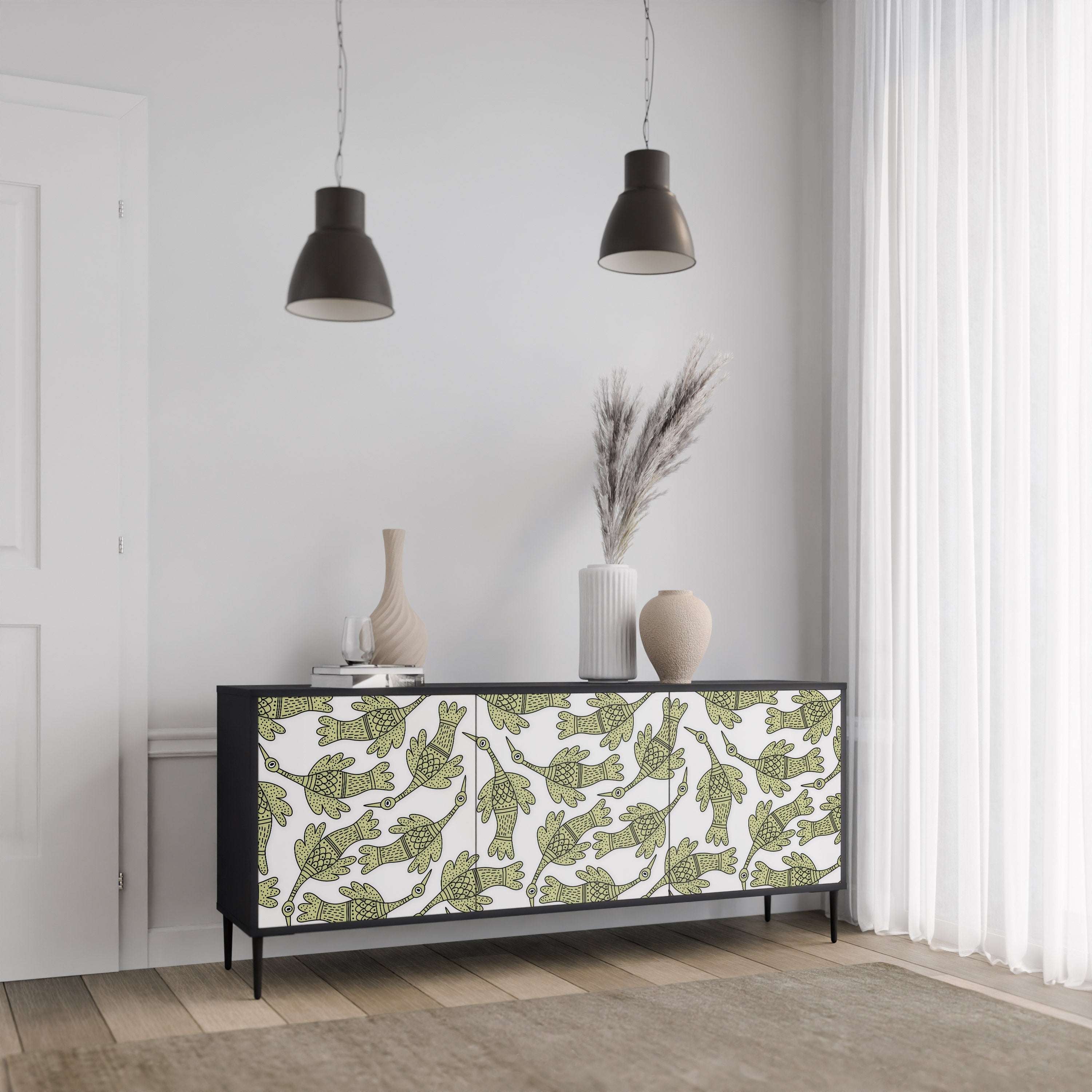 SEEDLING SONGBIRD Sideboard mit 3 Türen in Schwarz
