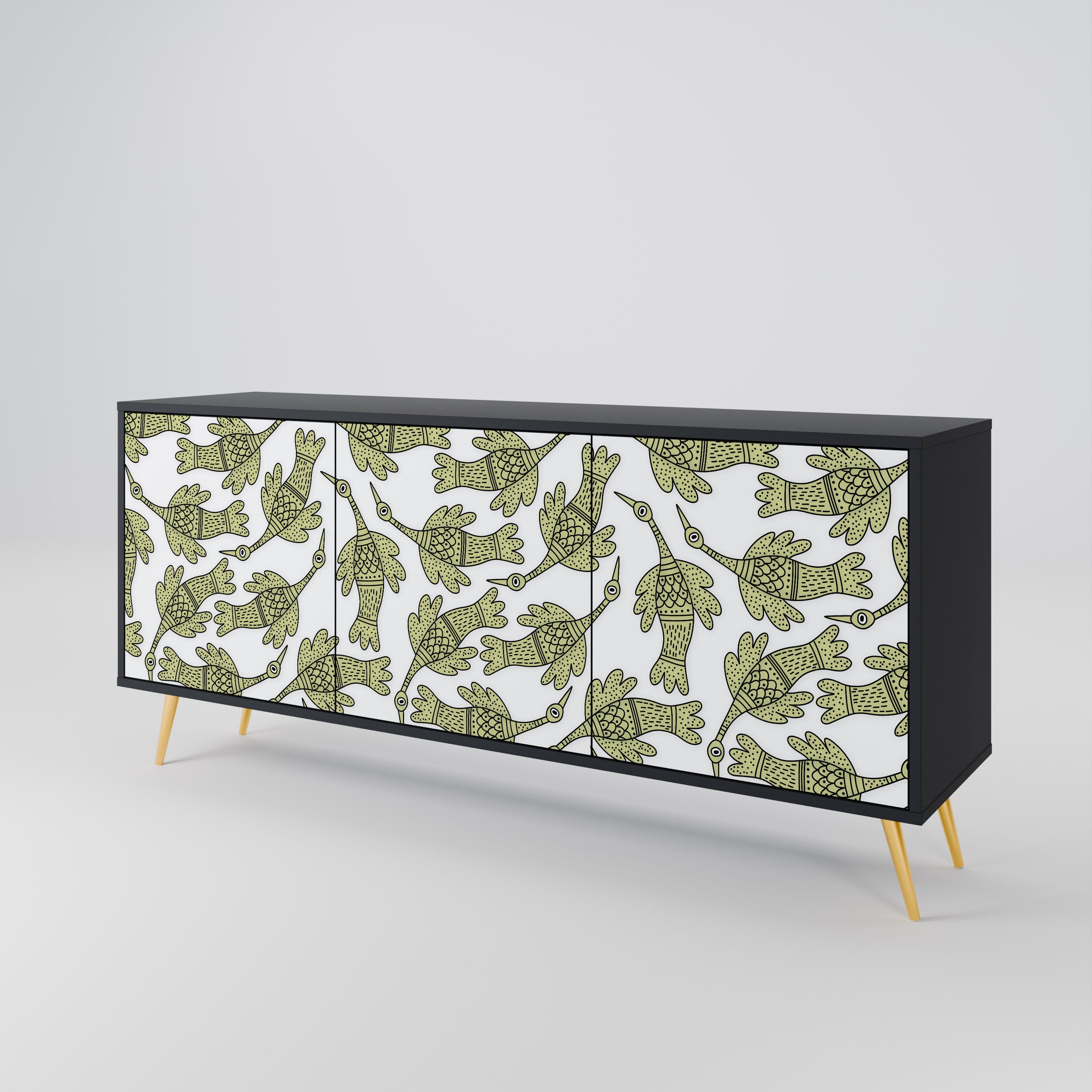 SEEDLING SONGBIRD Sideboard mit 3 Türen in Schwarz