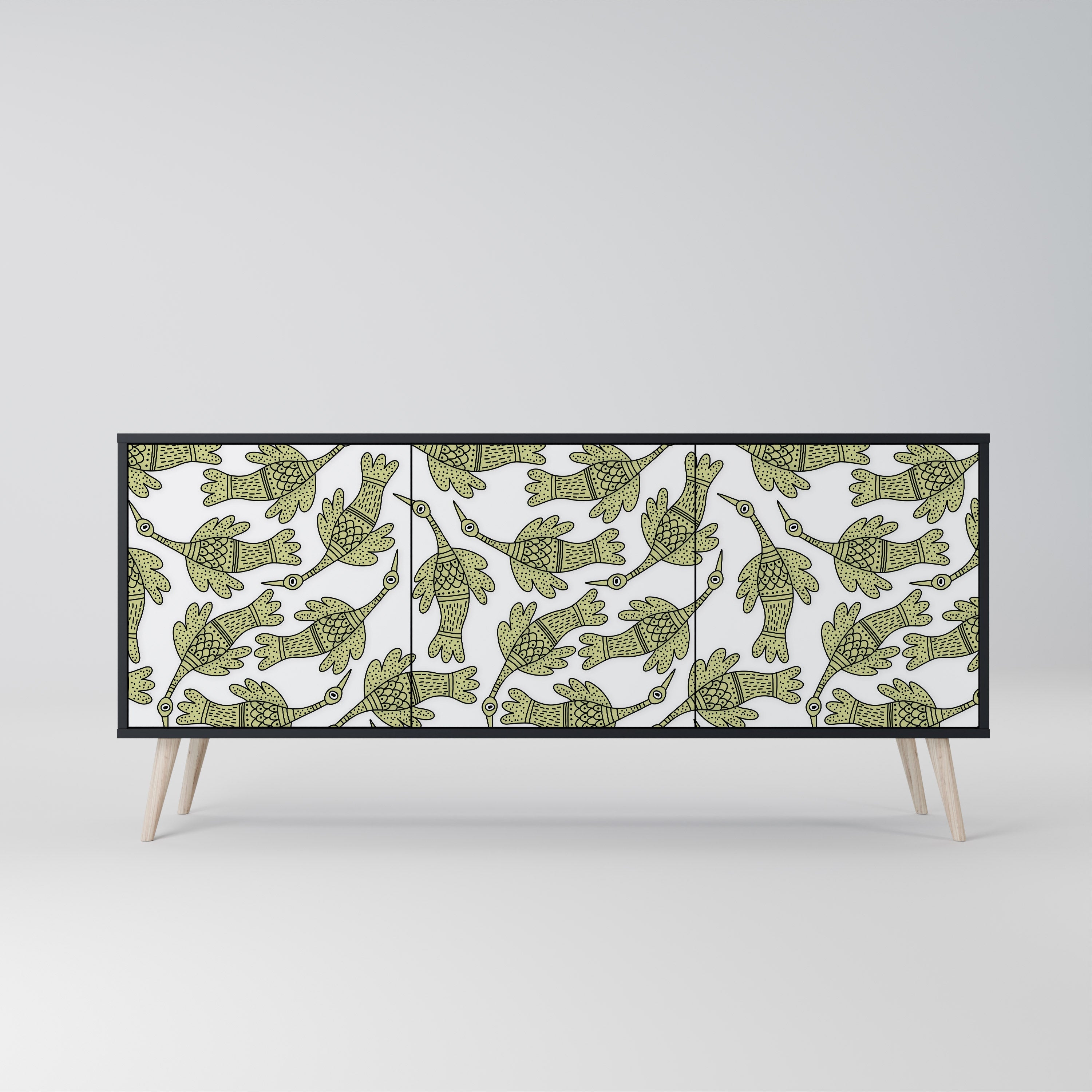 SEEDLING SONGBIRD Sideboard mit 3 Türen in Schwarz