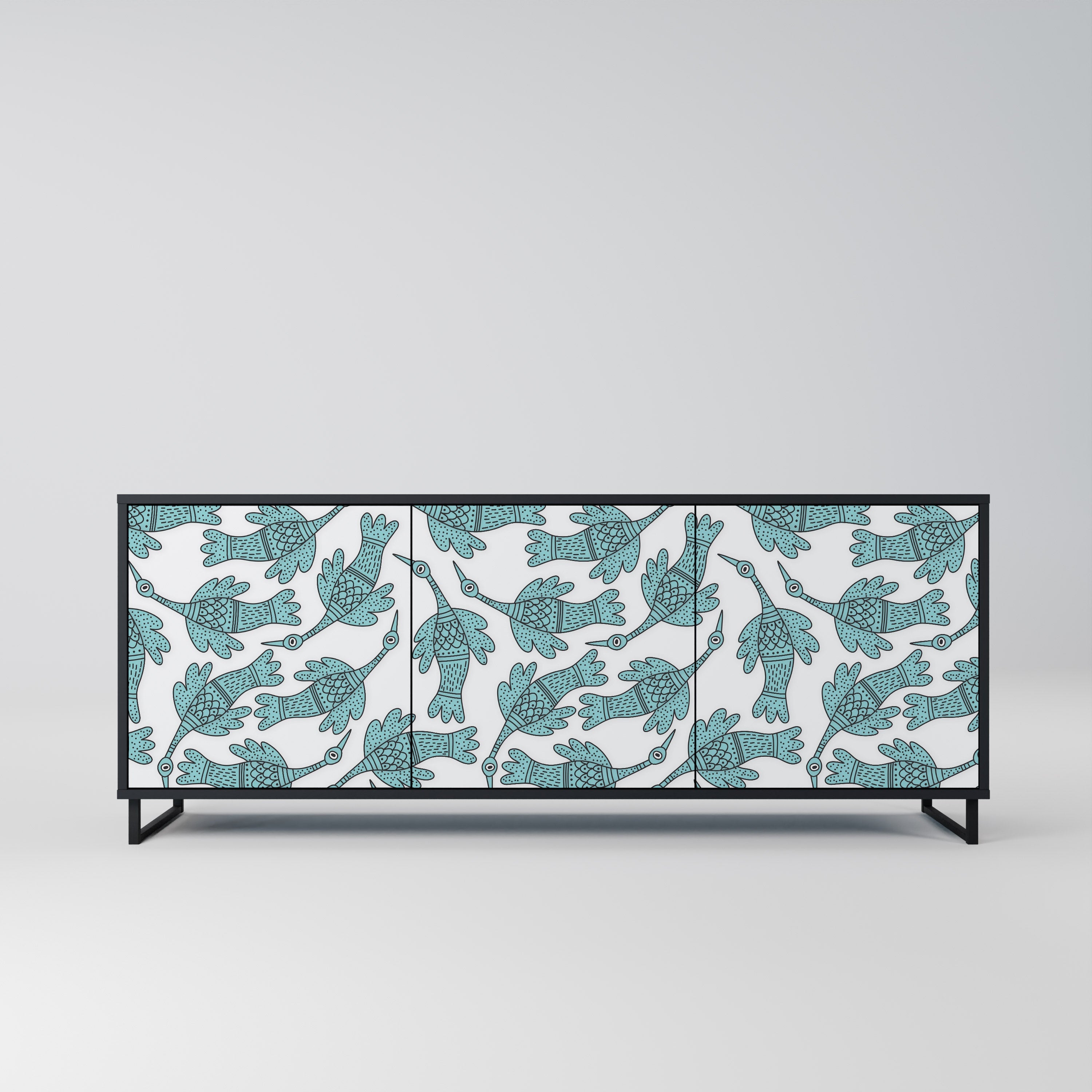 WATERSPOUT SONGIBIRD Sideboard mit 3 Türen in Schwarz
