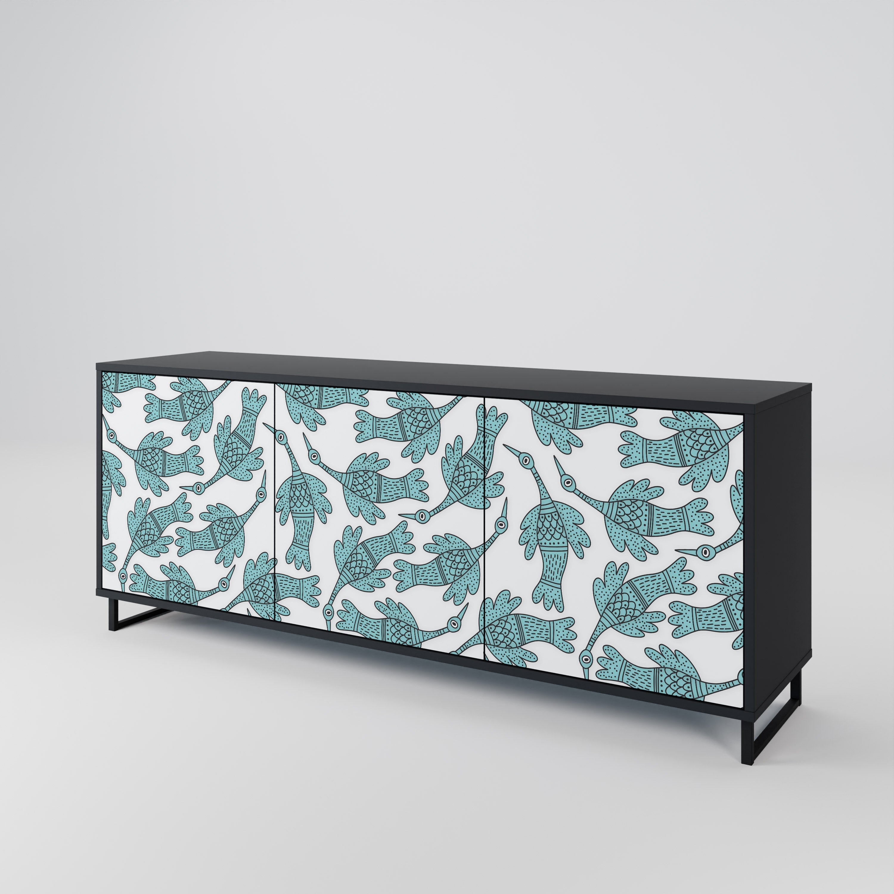 WATERSPOUT SONGIBIRD Sideboard mit 3 Türen in Schwarz