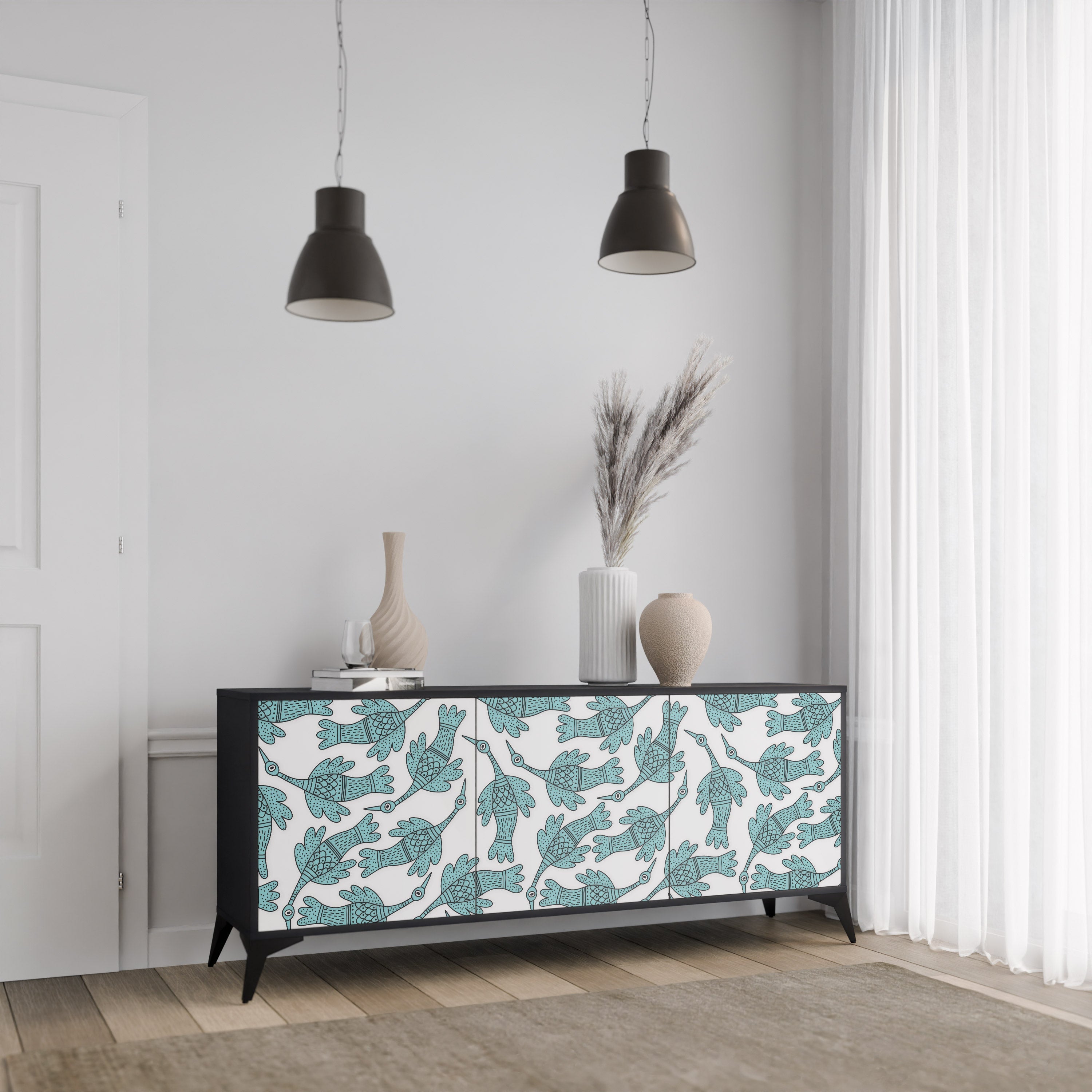 WATERSPOUT SONGIBIRD Sideboard mit 3 Türen in Schwarz