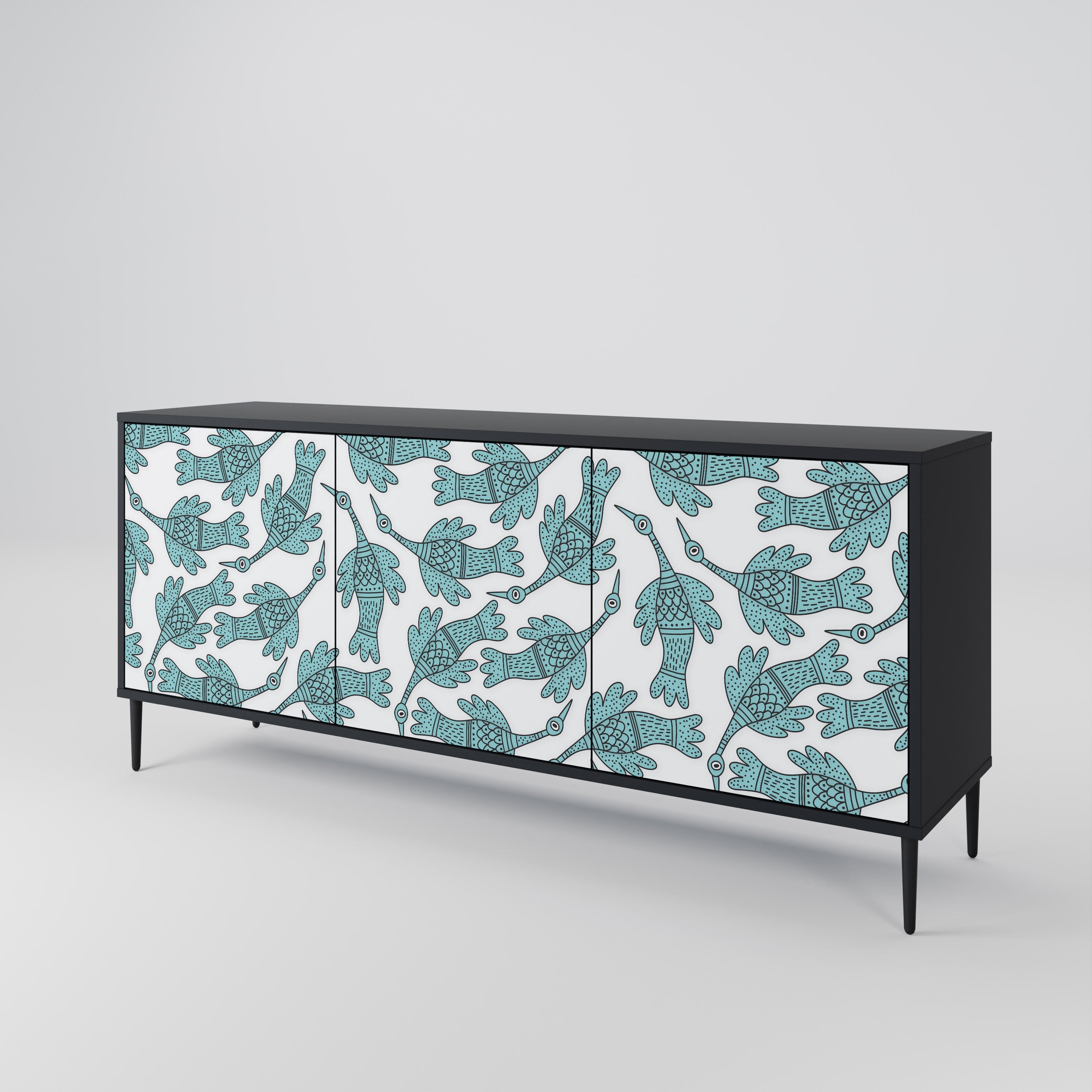 WATERSPOUT SONGIBIRD Sideboard mit 3 Türen in Schwarz