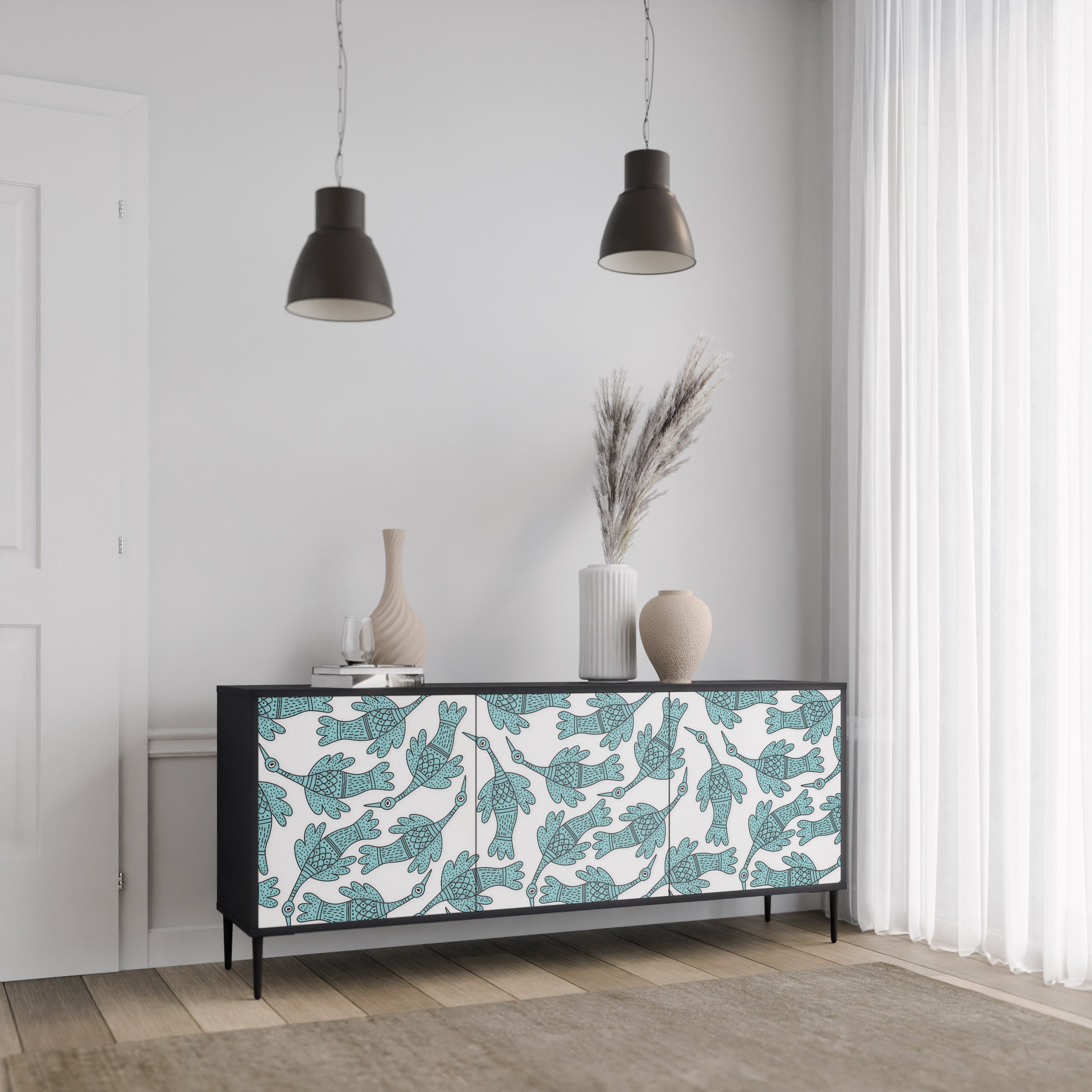 WATERSPOUT SONGIBIRD Sideboard mit 3 Türen in Schwarz