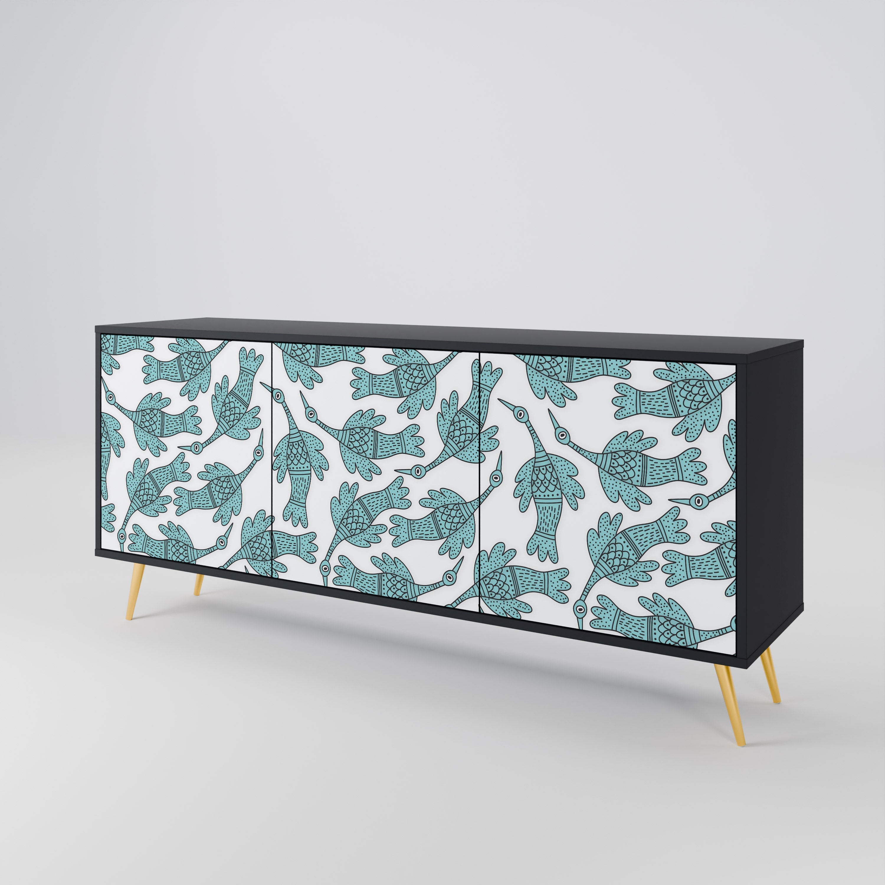 WATERSPOUT SONGIBIRD Sideboard mit 3 Türen in Schwarz