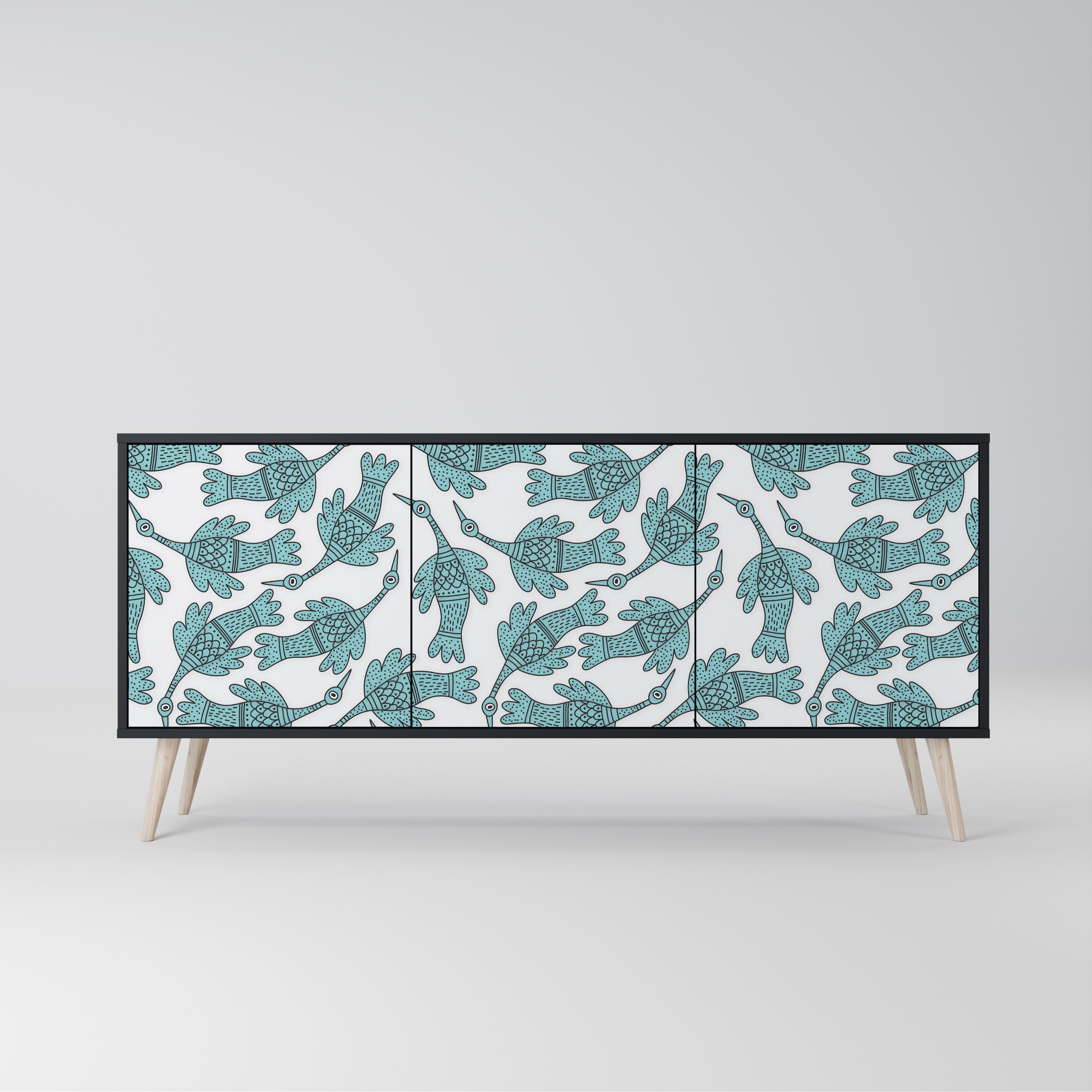 WATERSPOUT SONGIBIRD Sideboard mit 3 Türen in Schwarz