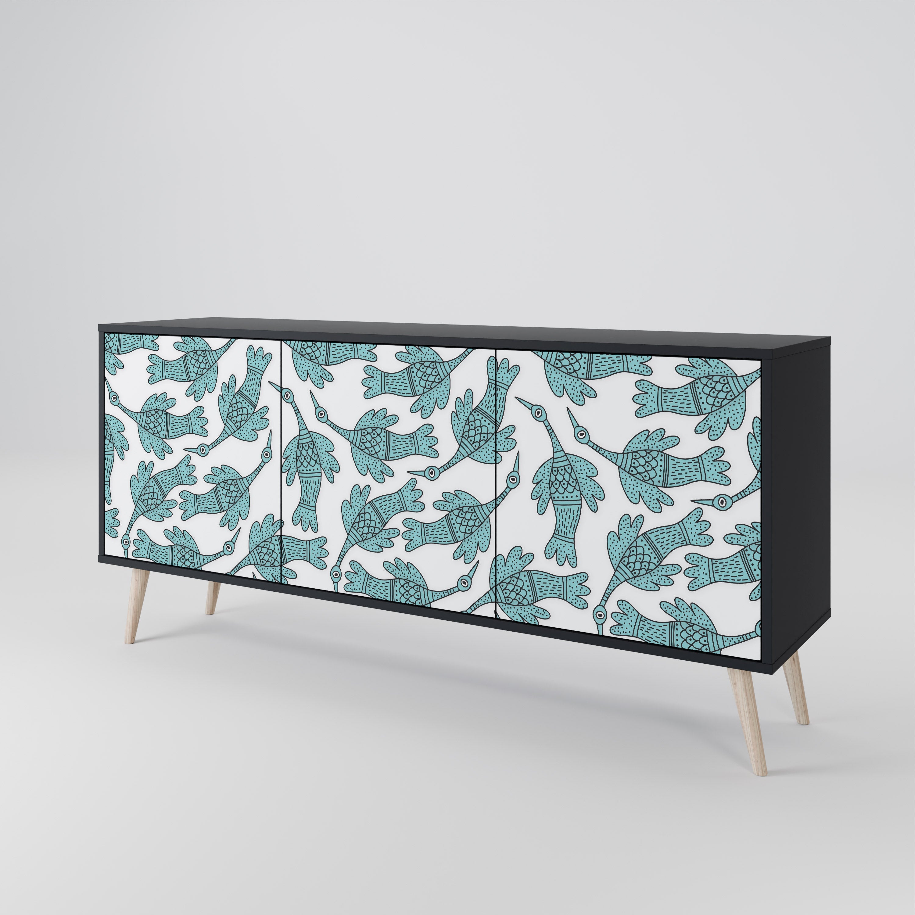 WATERSPOUT SONGIBIRD Sideboard mit 3 Türen in Schwarz