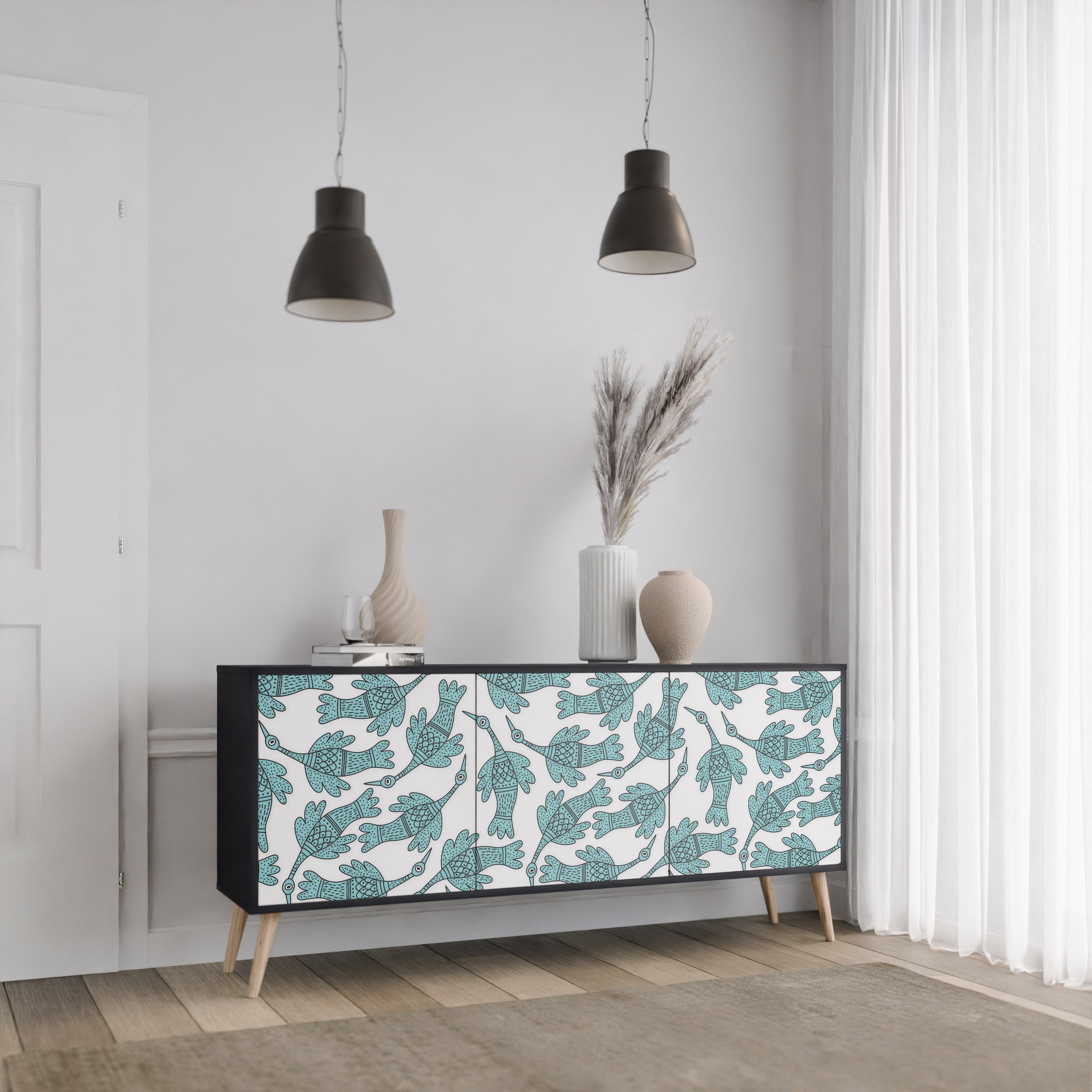 WATERSPOUT SONGIBIRD Sideboard mit 3 Türen in Schwarz
