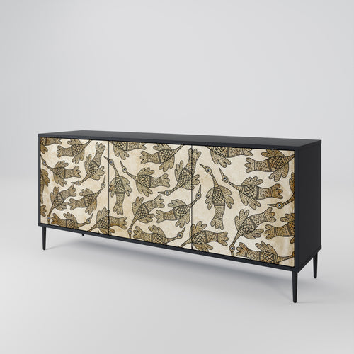 ALMONDINE SONGBIRD Sideboard mit 3 Türen in Schwarz