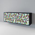 INDIAN FISH 3-Door Sideboard in Black Finish