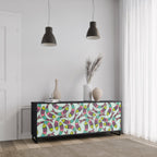 INDIAN FISH 3-Door Sideboard in Black Finish