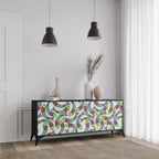 INDIAN FISH 3-Door Sideboard in Black Finish