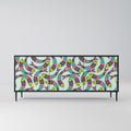 INDIAN FISH 3-Door Sideboard in Black Finish