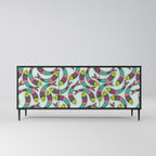 INDIAN FISH 3-Door Sideboard in Black Finish