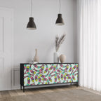 INDIAN FISH 3-Door Sideboard in Black Finish