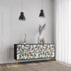 INDIAN FISH 3-Door Sideboard in Black Finish