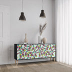 INDIAN FISH 3-Door Sideboard in Black Finish