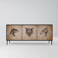 STEAMPUNK CLAN 3-Door Sideboard in Black Finish