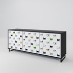 CATS COMPILATION 3-Door Sideboard in Black Finish