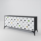 CATS COMPILATION 3-Door Sideboard in Black Finish