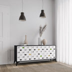 CATS COMPILATION 3-Door Sideboard in Black Finish