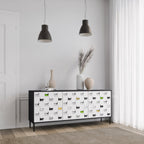 CATS COMPILATION 3-Door Sideboard in Black Finish