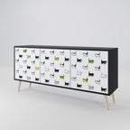 CATS COMPILATION 3-Door Sideboard in Black Finish