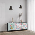 COLORFUL ALPACAS Sideboard mit 3 Türen in Schwarz