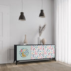 COLORFUL ALPACAS Sideboard mit 3 Türen in Schwarz