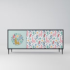 COLORFUL ALPACAS Sideboard mit 3 Türen in Schwarz