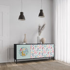 COLORFUL ALPACAS Sideboard mit 3 Türen in Schwarz