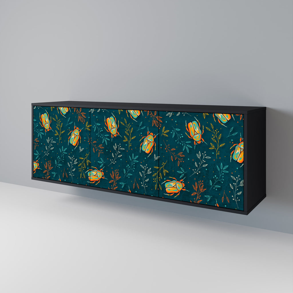 AUTUMN INSECTS Sideboard mit 3 Türen in Schwarz