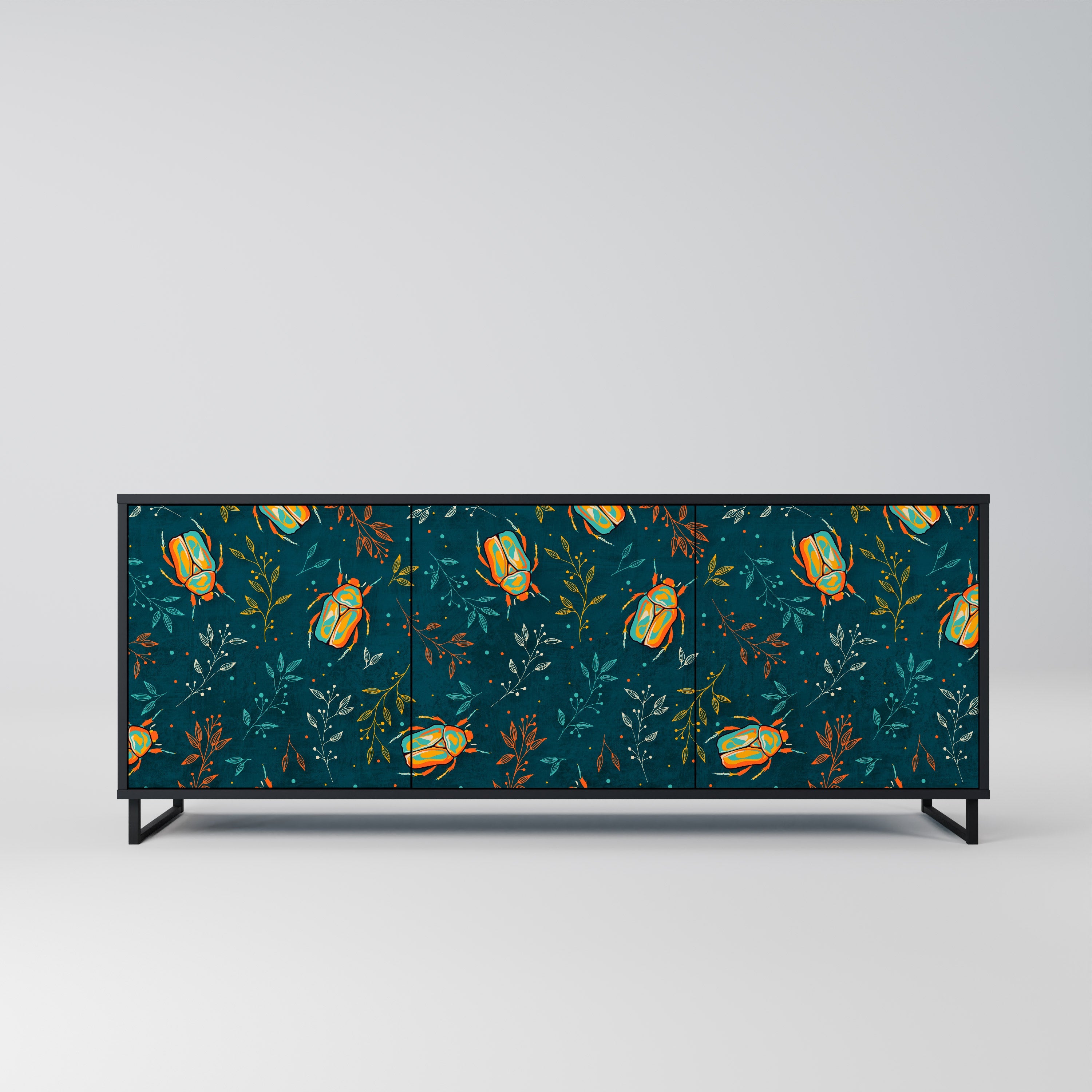 AUTUMN INSECTS Sideboard mit 3 Türen in Schwarz