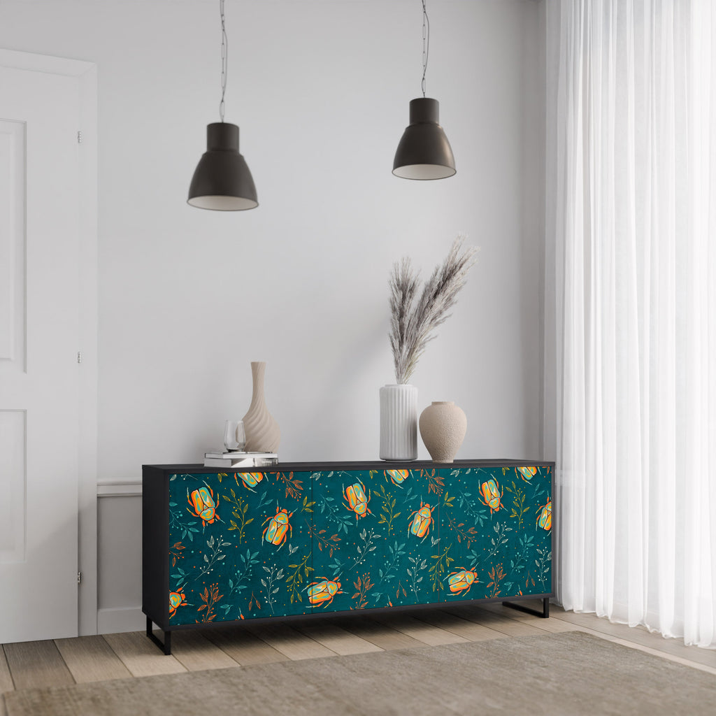 AUTUMN INSECTS Sideboard mit 3 Türen in Schwarz