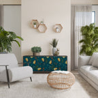 AUTUMN INSECTS 3-Door Sideboard in Black Finish