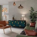 AUTUMN INSECTS 3-Door Sideboard in Black Finish