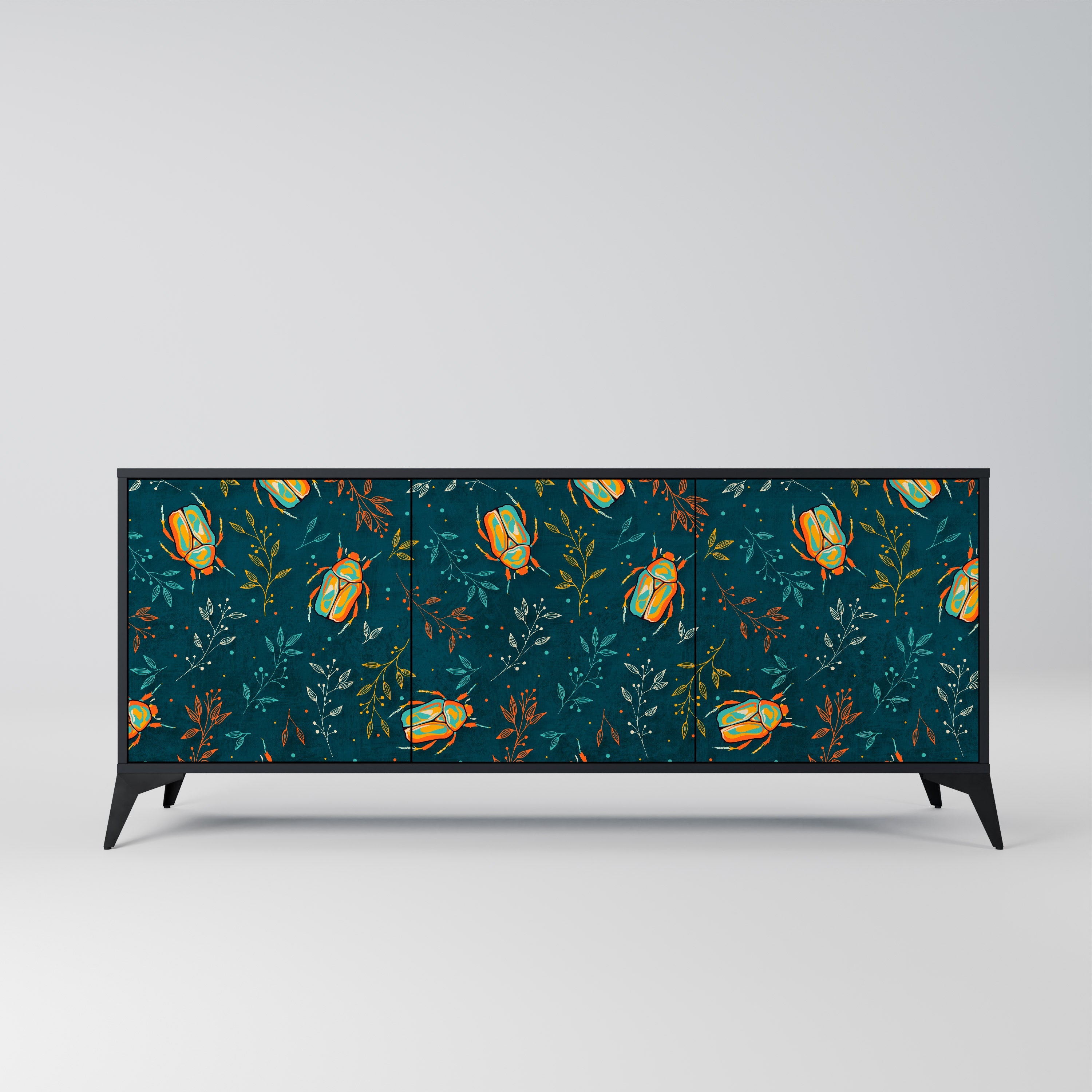 AUTUMN INSECTS Sideboard mit 3 Türen in Schwarz